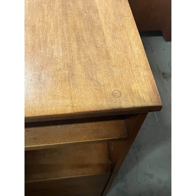 Cushman Style Vintage Maple Desk For Sale - Image 9 of 12