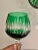 Modern German Green Hand Cut Crystal Wine Goblets / Glasses - Set of 6 For Sale - Image 3 of 7