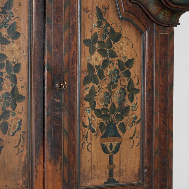 Brown 19th Century Swedish Original Painted Secretary Bureau, Dated 1850 For Sale - Image 8 of 13