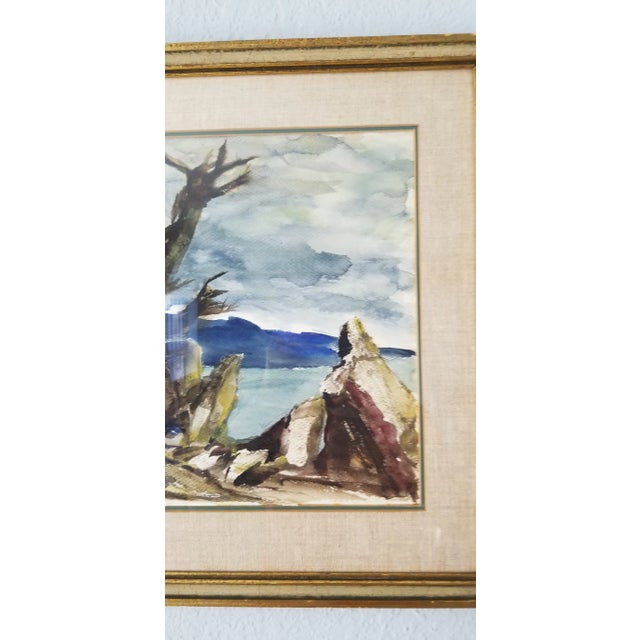 1963 Antonio Estrada Landscape Watercolor Painting For Sale - Image 9 of 12