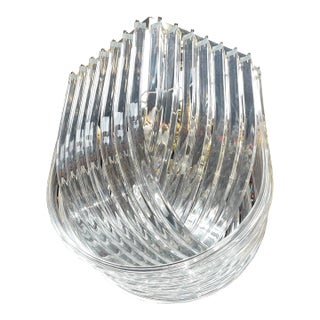 Vintage Lucite Ribbon Loop Lucite Chandelier 1970’s For Sale