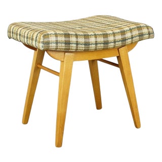 Mid-Century Upholstered Ottoman, Former Czechoslovakia, 1970s For Sale