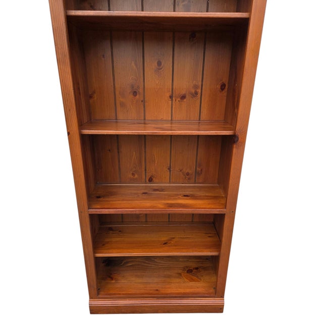 Ethan Allen Country Craftsman Bookshelf Cabinet Shelf Display Knotty Pine Hutch For Sale - Image 14 of 14