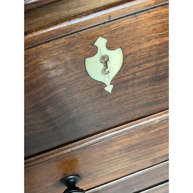 Vintage Boho British Colonial Carved Chest With Bone Escutcheons Detail For Sale - Image 4 of 10