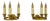 Empire French Brass and Bronze Three-Light Wall Sconces, 1920s, Set of 2 For Sale
