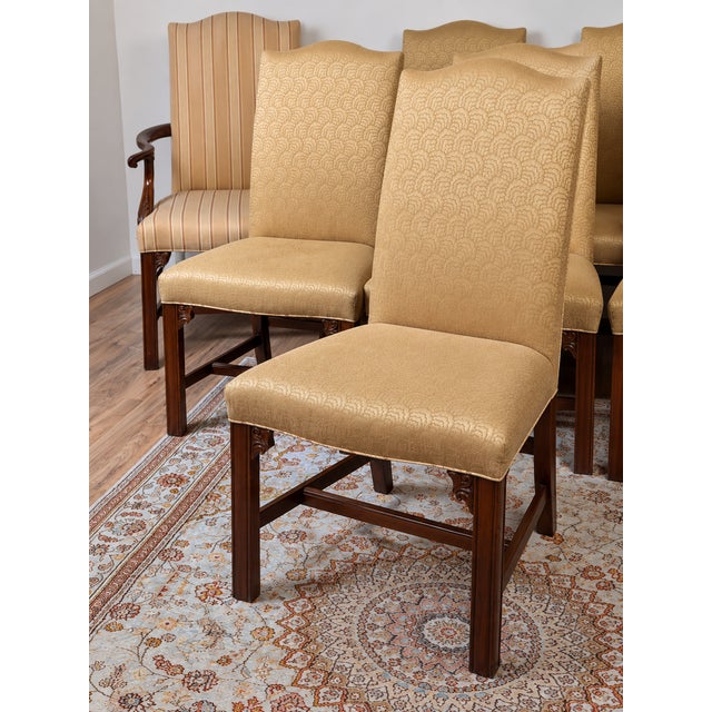 Set of 8 Henkel Harris Mahogany Chippendale Dining Chairs For Sale - Image 13 of 15