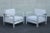 Quality Pair of Aluminum Frame Outdoor Patio Lounge Chairs with Custom Sunbrella Upholstered Seat Cushions