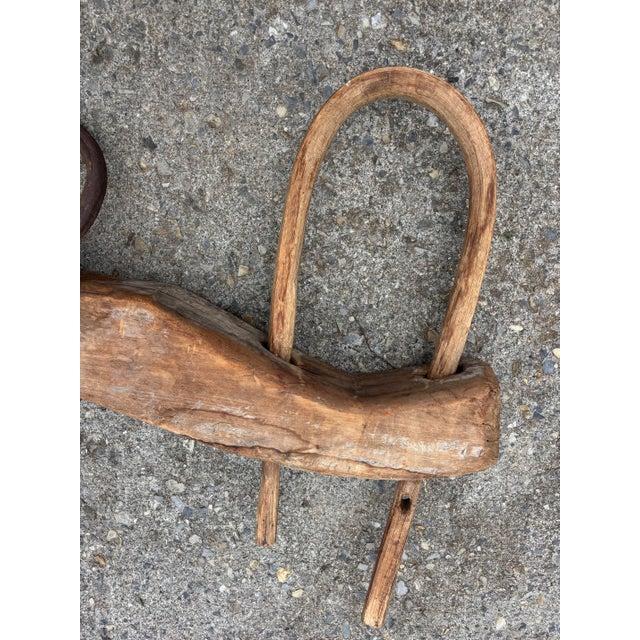 Antique Double Oxen Yoke Solid Iron Hardware For Sale - Image 10 of 10