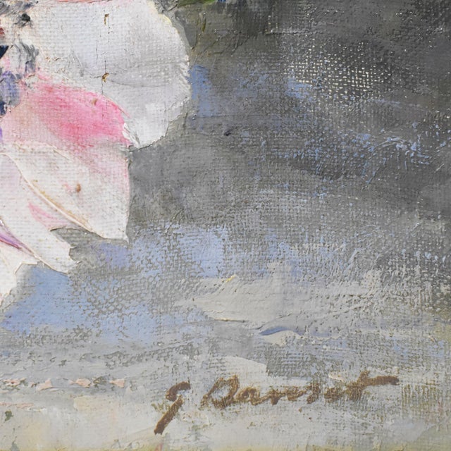 Georges Danset, Anemones and Daisies, Oil on Canvas, Early 20th Century, Framed For Sale - Image 8 of 10