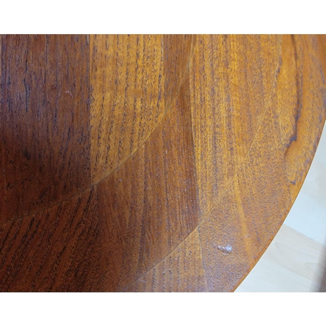 Brown Round Teak End Table Attributed to Jens Harald Quistgaard for Dux For Sale - Image 8 of 9