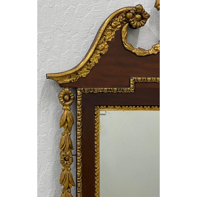 Victorian 19th Century Hand Carved & Gilded Mahogany Wall Mirror For Sale - Image 3 of 13