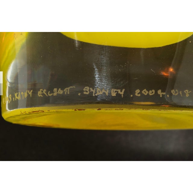 Glass Large Hand-Blown Vase by Renowned Glass Artists Edols & Elliot, Signed For Sale - Image 7 of 7