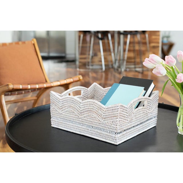 Keeping organized creates structure and allows you to work more efficiently. Our Scallop Collection rattan shelf and...