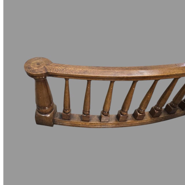Vintage Antique Oak Spindled Baluster Railing 186" x 22" Architectural Salvage In good original condition showing some...