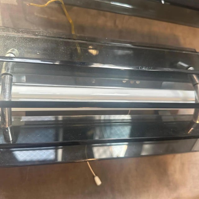 1960s Space Age Gray Glass and Steel Wall Sconces by Veca For Sale - Image 11 of 13