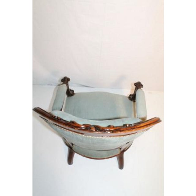 Wood English Victorian Walnut Armchair Newly Recovered Circa 19th Century For Sale - Image 7 of 12