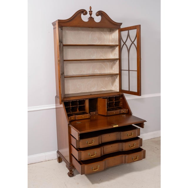 Biggs Ball & Claw Chippendale Mahogany Secretary Desk For Sale - Image 4 of 18