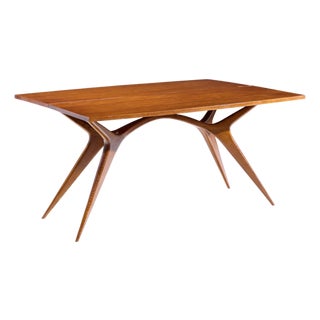 Giuseppe Scapinelli Mid Century Brazilian Walnut Console Flip Top Dining Table For Sale