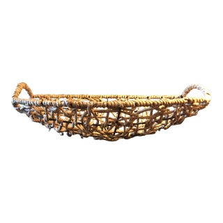 Late 20th Century Vintage Open Weave Basket For Sale