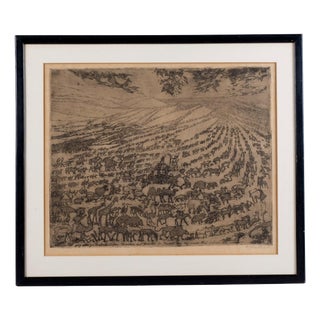 Oskar Laske, Noah's Ark Original Etching and Aquatint, 1912 For Sale