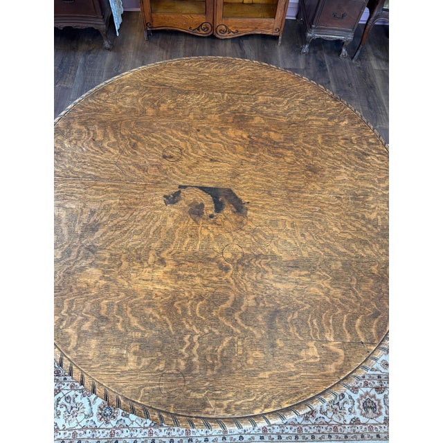 1930s Large Round Table With Barley Twist Legs For Sale - Image 4 of 7