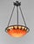 Charles Schneider - Le Verre Français A French art deco pendant light in wrought iron with a nice Schneider Le Verre...
