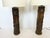 Pair of vintage wood and raised metal wallpaper roller lamps with lovely dragonflies and foliage. 36” H to finial Base 6”...