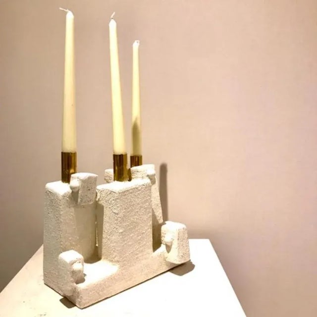 Metallized Candleholder by Frederic Texier For Sale - Image 6 of 8