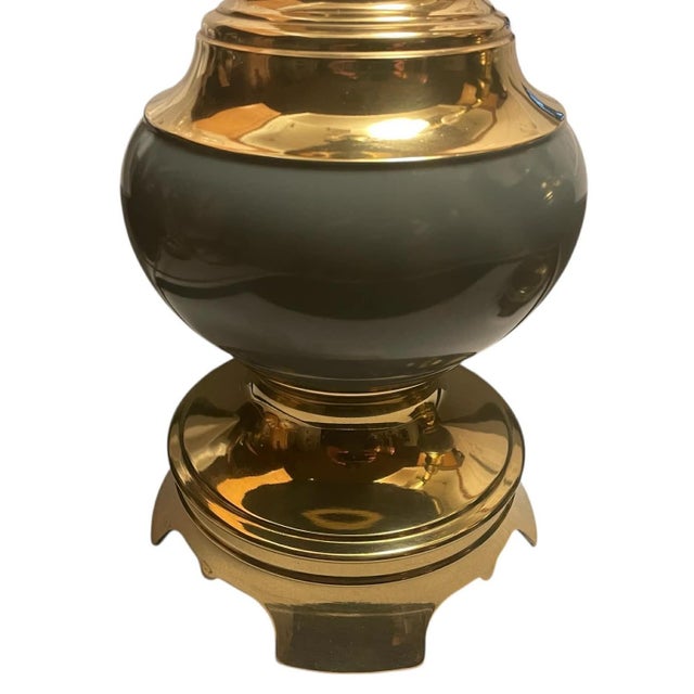 Brass 1960s Stiffel Sculptural Table Lamps, Ceramic and Brass, Mid Century Modern For Sale - Image 8 of 18