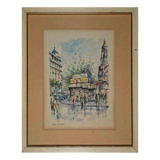 Fausto Battelli, Via Veneto, Rome, Offset Print, Mid 20th-Century For Sale