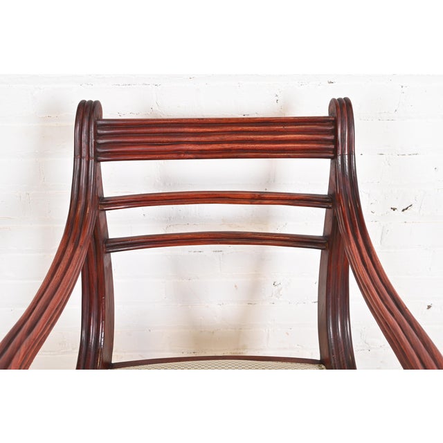 Baker Furniture Regency Carved Mahogany Arm Chair or Side Chair For Sale In South Bend - Image 6 of 12