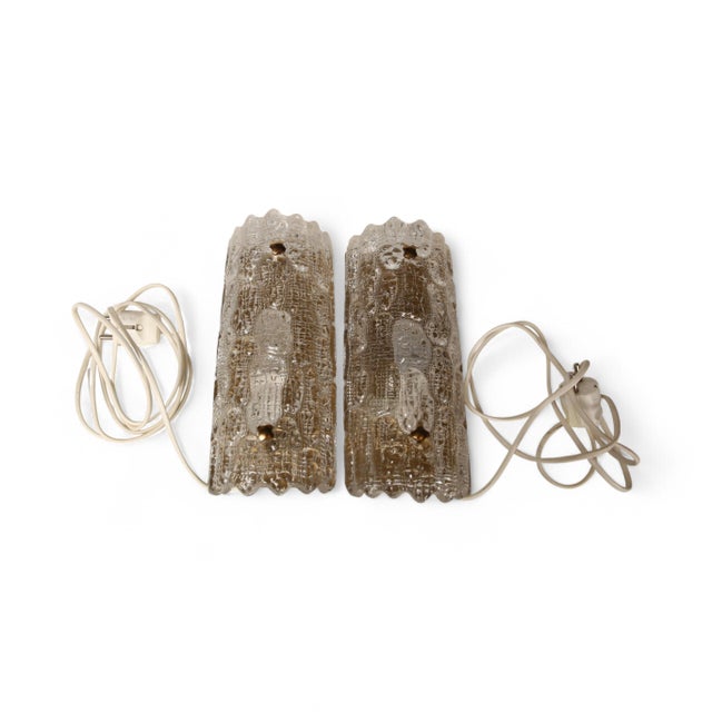 1960s Swedish Glass Wall Lamps attributed to Carl Fagerlund for Orrefors, 1960s, Set of 2 For Sale - Image 5 of 7