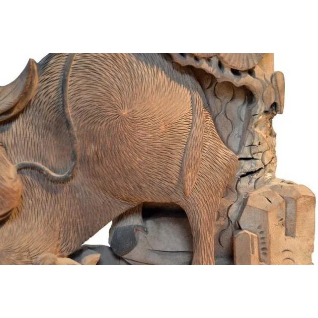 Wood Antique Hand-Carved Wood Temple Corbels From 18th Century, China - a Pair For Sale - Image 7 of 11