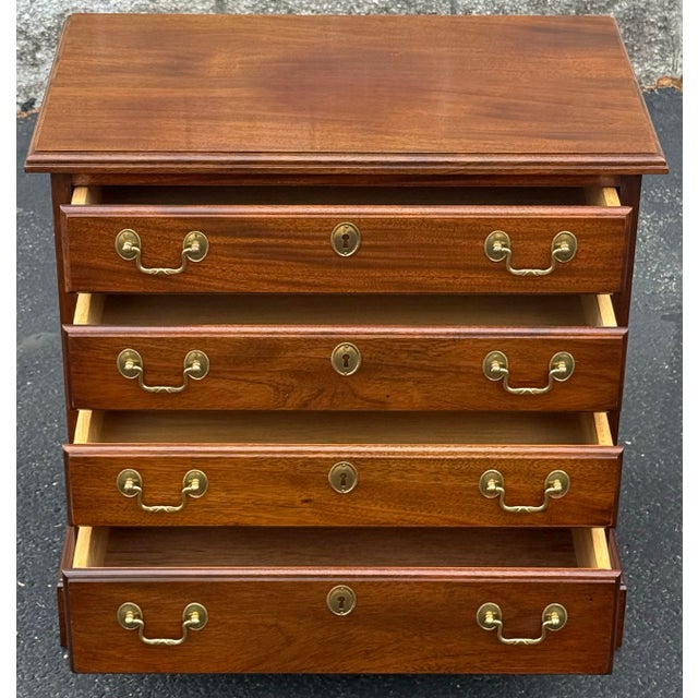 1980s Late 20th Century Georgian Solid Cherry Chair Side Chest For Sale - Image 5 of 8