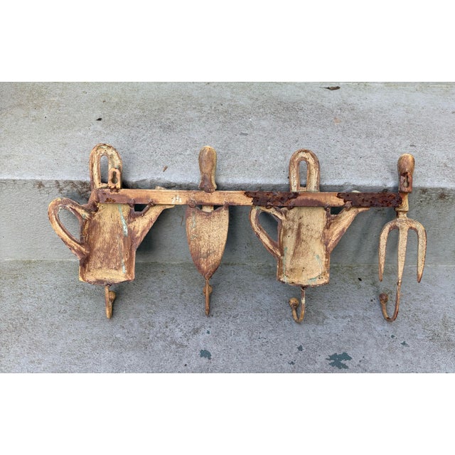 1990s Cottage Garden—French Country decor . The natural rusting patina adds charm. Cast iron. Use in the mud room, potting...