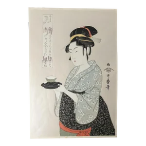 Early 20th Century Japanese Ukiyo-E Woodblock Print After Kitagawa Utamaro