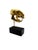 2000 - 2009 Golden Cat Skull Desk Sculpture on Black Marble Base For Sale - Image 5 of 11