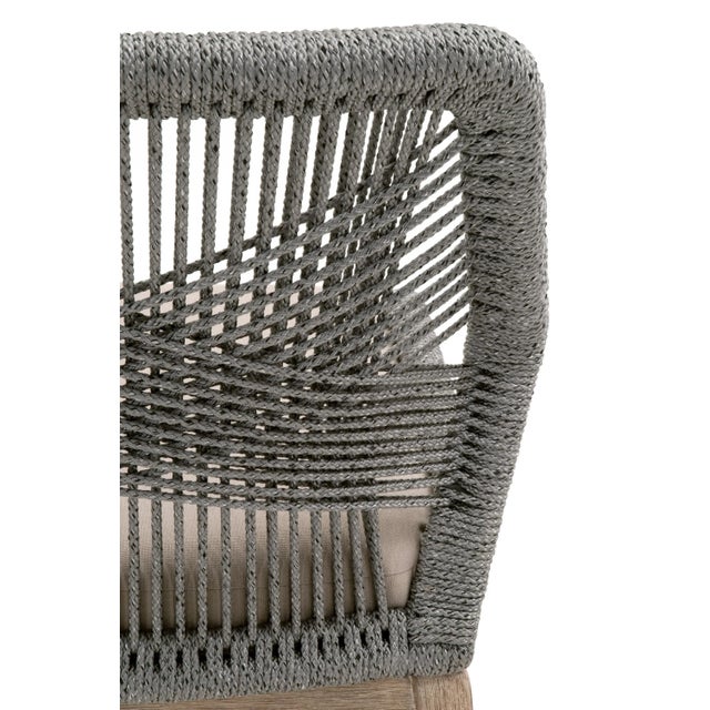 Wood Loom Dining Chairs, Grey Mahogany & Platinum Rope, Set of 2 For Sale - Image 7 of 10