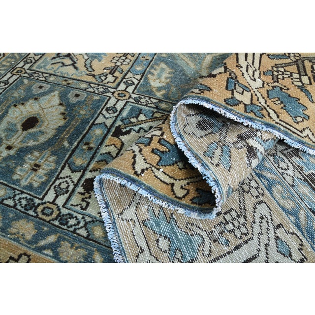1970s Vintage Persian Handmade Wool Cotton Light Brown Area Rug For Sale In San Francisco - Image 6 of 11