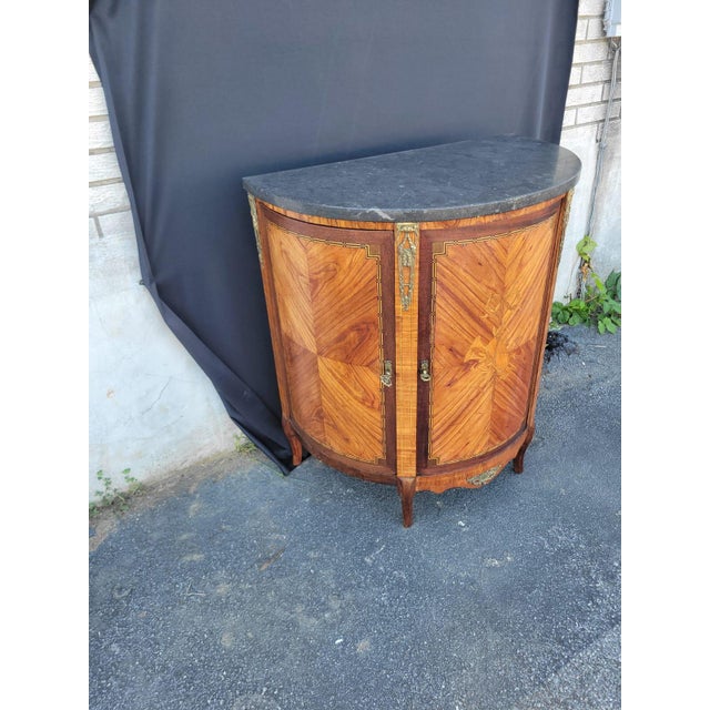 19th Century French Marble Top Cabinet Bar/Server Book Match Tulip Wood. For Sale - Image 15 of 18