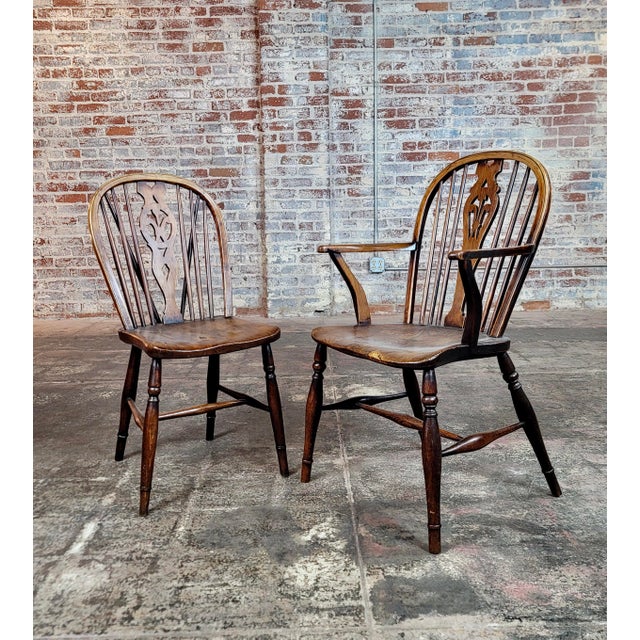 19th Century 19th Century Antique English Windsor Chairs - Set of 8 For Sale - Image 5 of 11