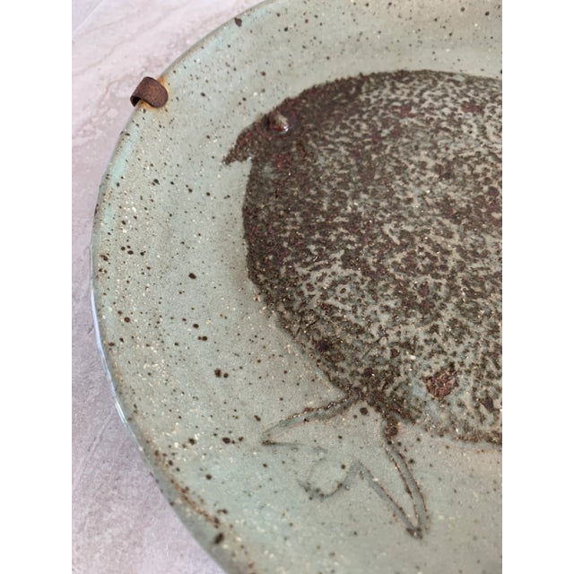 Mid-Century Modern Mid 20th Century Mid-Century Modern Studio Pottery Bird Ceramic Dish For Sale - Image 3 of 9