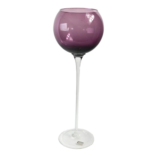 Over Scale Wine Goblet Vase Made in Italy by Colony Glass For Sale