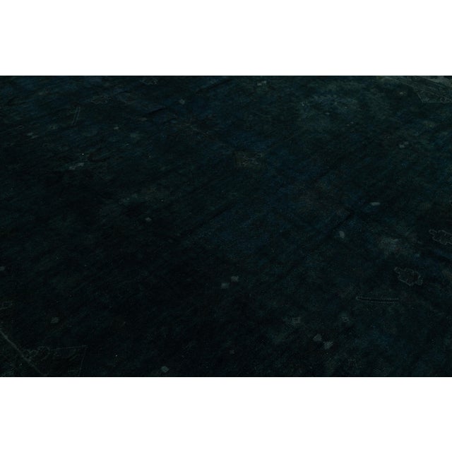Contemporary Midnight Emerald Hand-Knotted Overdyed Wool Area Rug 12x15 For Sale - Image 10 of 12