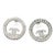 Chanel Silver CC Crystal Round Piercing Earrings, A Pair For Sale
