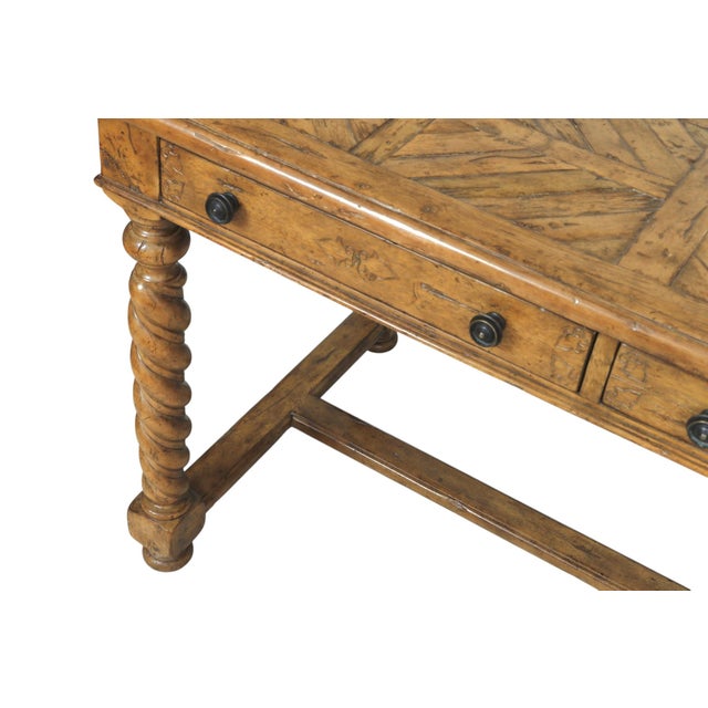 Wood Theodore Alexander Barley Twist Desk For Sale - Image 7 of 12