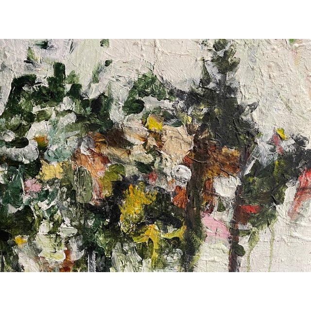 2004 acrylic on canvas by Asheville, North Carolina artist Hank Fuseler (born 1975). "Rock's Pond (Green and Gold" acrylic...