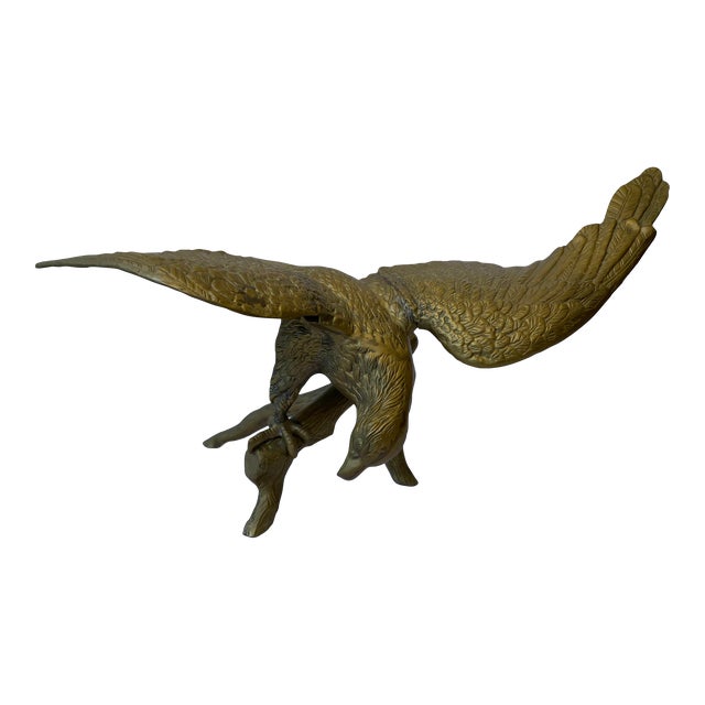 Mid 20th Century Brass Eagle Statue For Sale