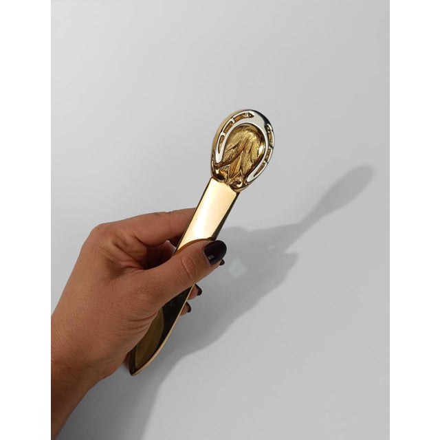 Horseshoe Letter Opener in Brass & Chrome by Gucci, 1970s For Sale - Image 11 of 18