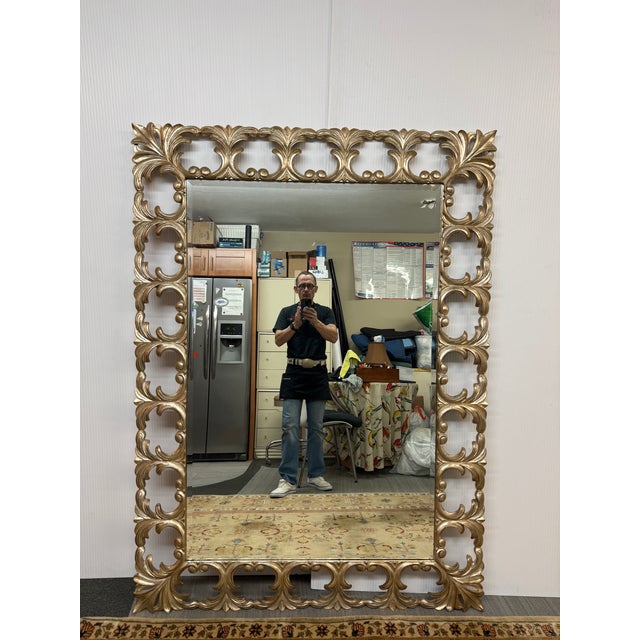 Hollywood Regency Harrison Gil Scroll Mirror, Late 20th Century For Sale - Image 3 of 12